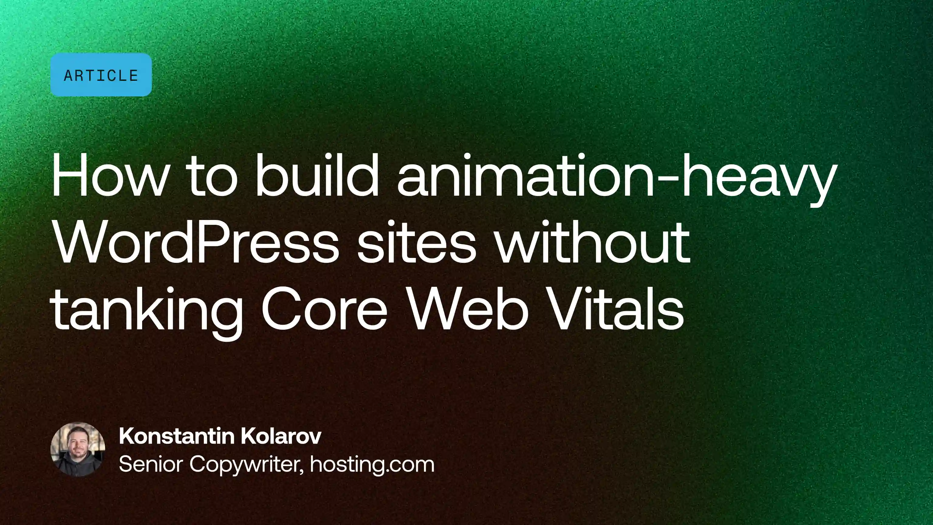 How to build animation-heavy WordPress sites without tanking Core Web Vitals